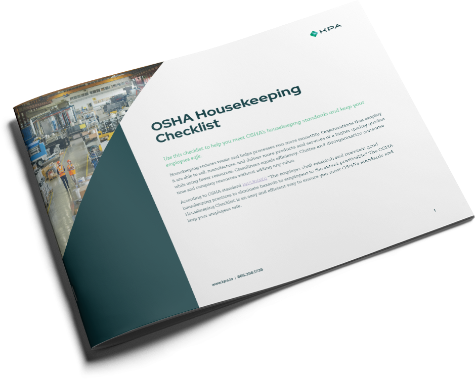 Osha housekeeping checklist kpa
